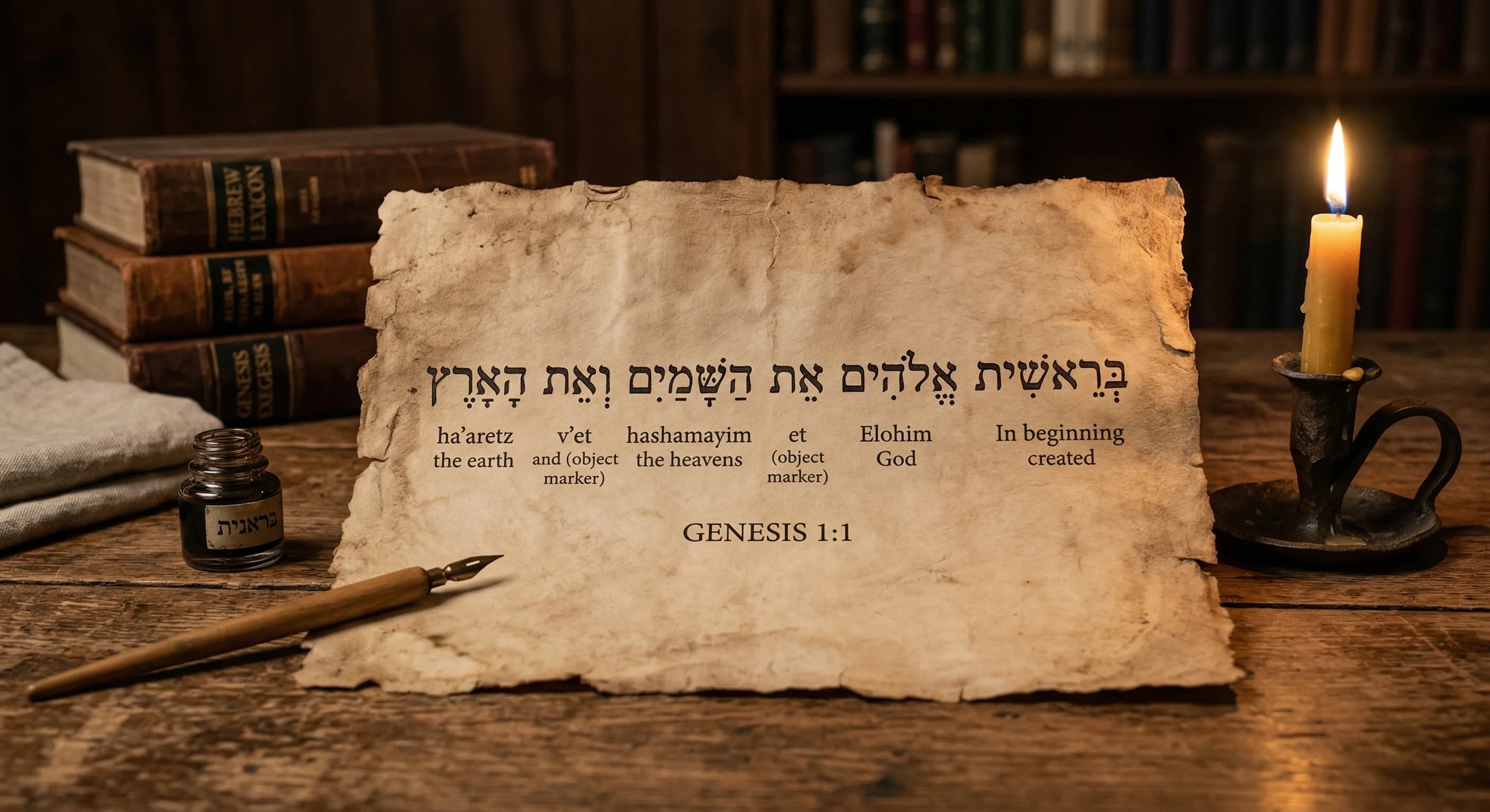 Genesis 1:1 in Hebrew -- A Word-by-Word Interlinear Analysis