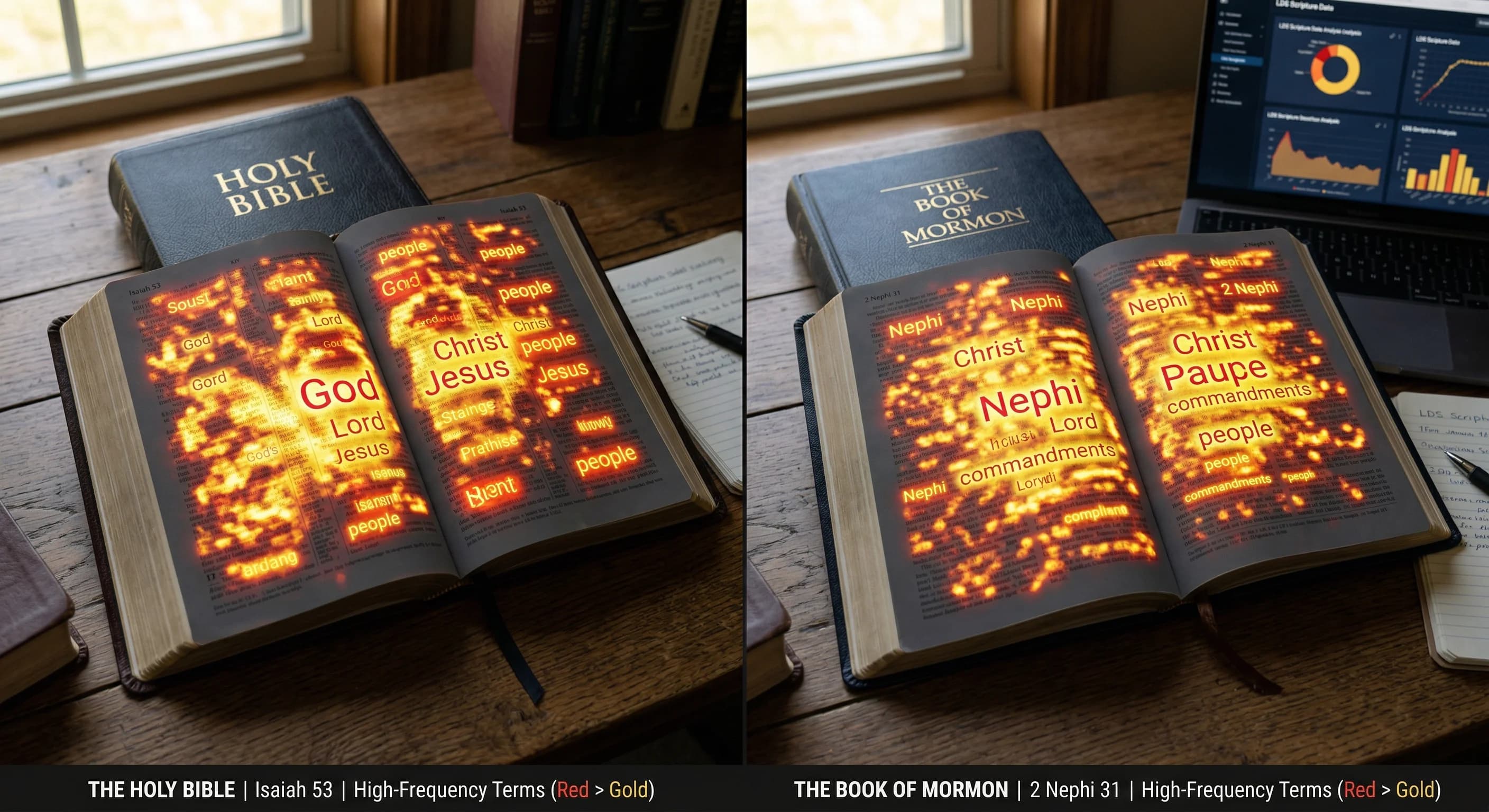 Scripture Heatmap: Visualizing the Bible and Book of Mormon Through Color-Coded Density
