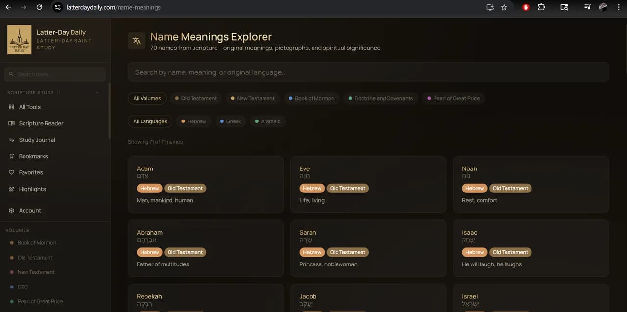 Name Meanings Explorer